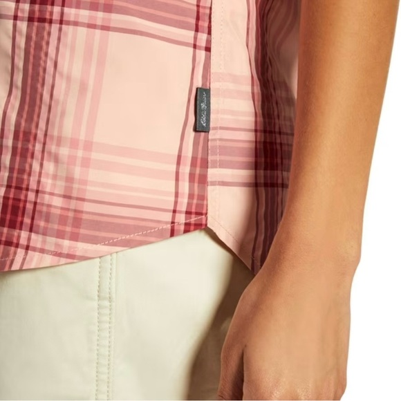 Eddie Bauer Pink Plaid Button Down Shirt - Picture 8 of 13